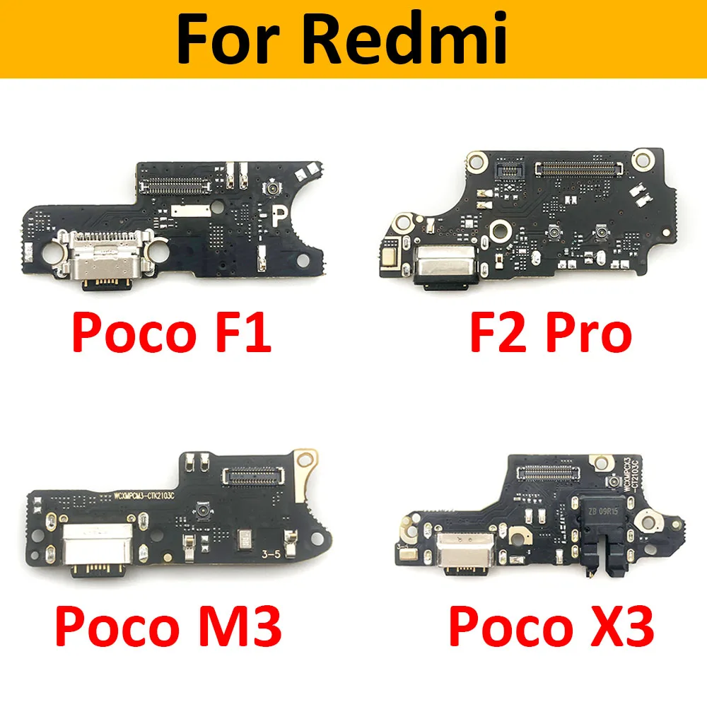 

USB Charging Port Connector For Xiaomi Poco M3 F1 F2 Pro F3 X3 NFC Connector Board Parts Flex Cable With Mic Microphone