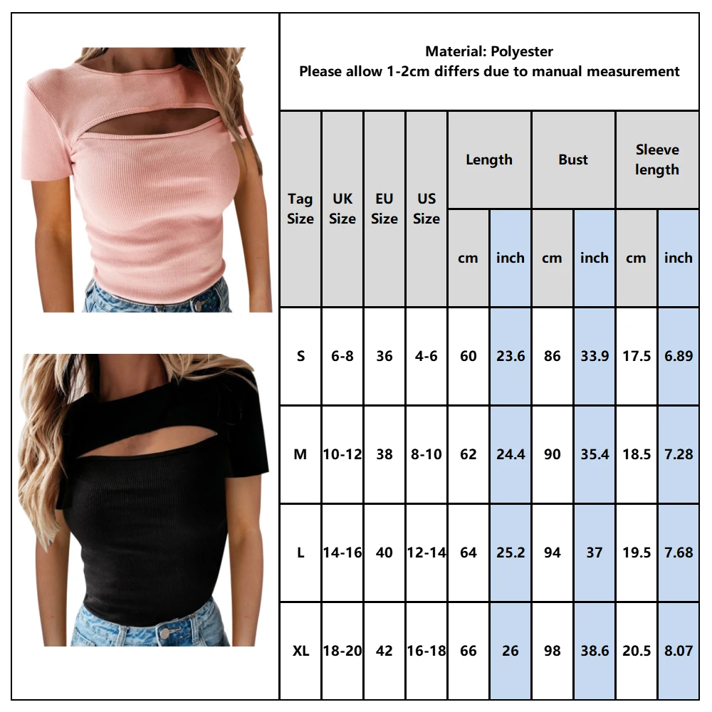 

Women Black Basic Blouse Skinny Tops Ladies O-neck Casual Hollow out Summer Short Sleeve Slim T-shirt Female Fashion Tees D30