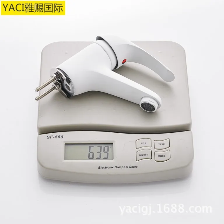 

Vidric hot and cold basin faucet brass , Single Hole Faucet Paint Matte White Copper European Basin Faucet