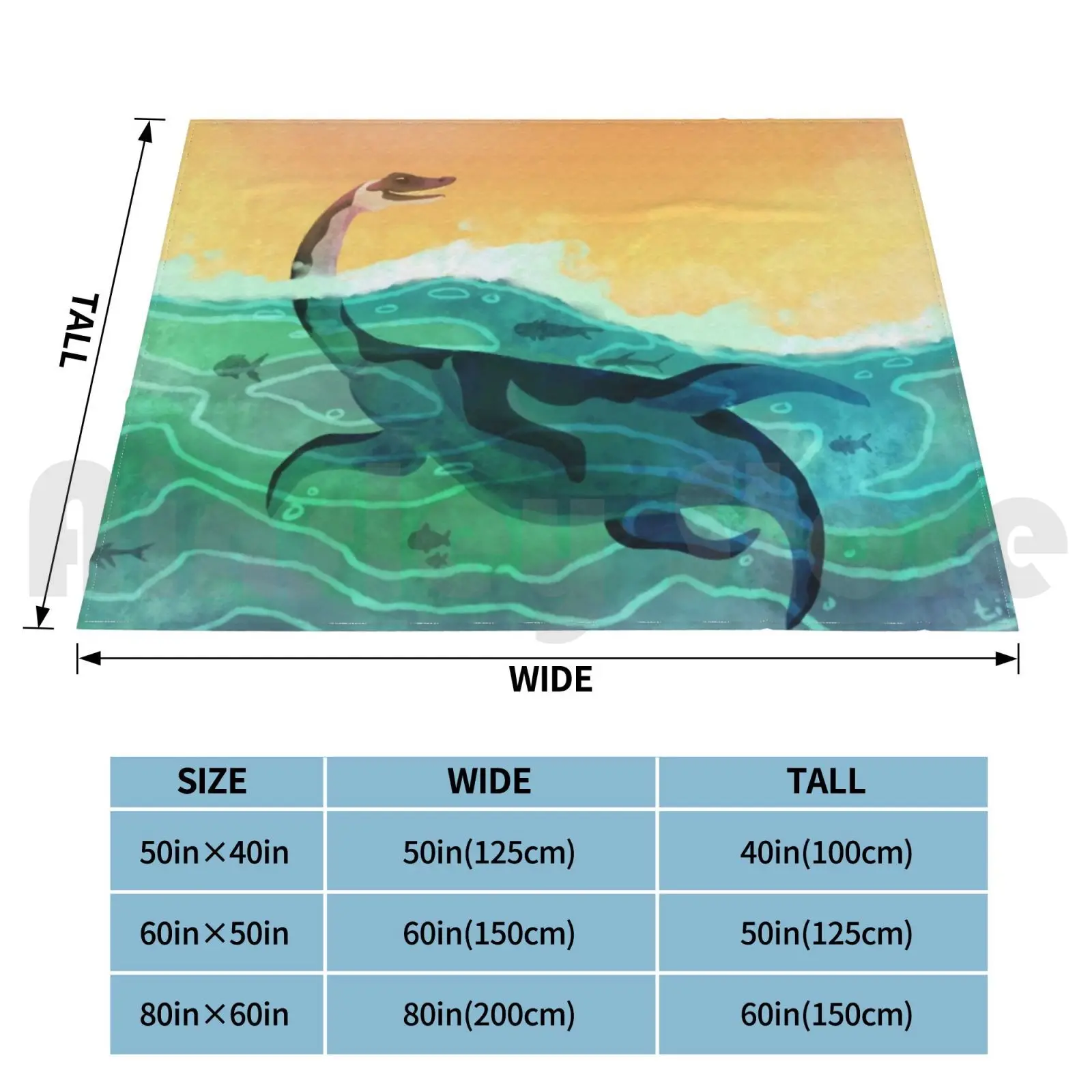 Одеяло Pleasiosaurus 1242 плезиозавр динозавр палеоарт природа океан