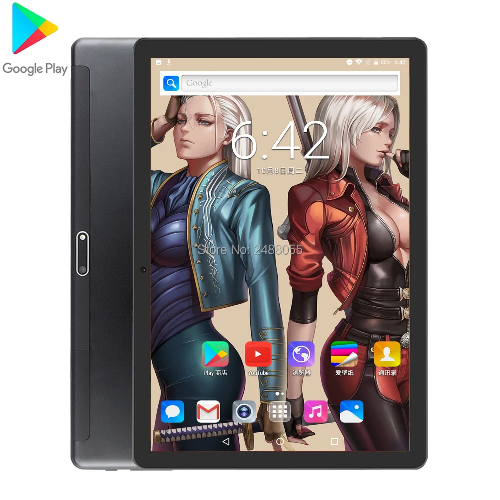 6 + 128 ГБ Глобальный 10 дюймовый планшетный ПК Android 9 0 Dual SIM 3G 4G LTE Гб RAM ROM 2.5D стекло