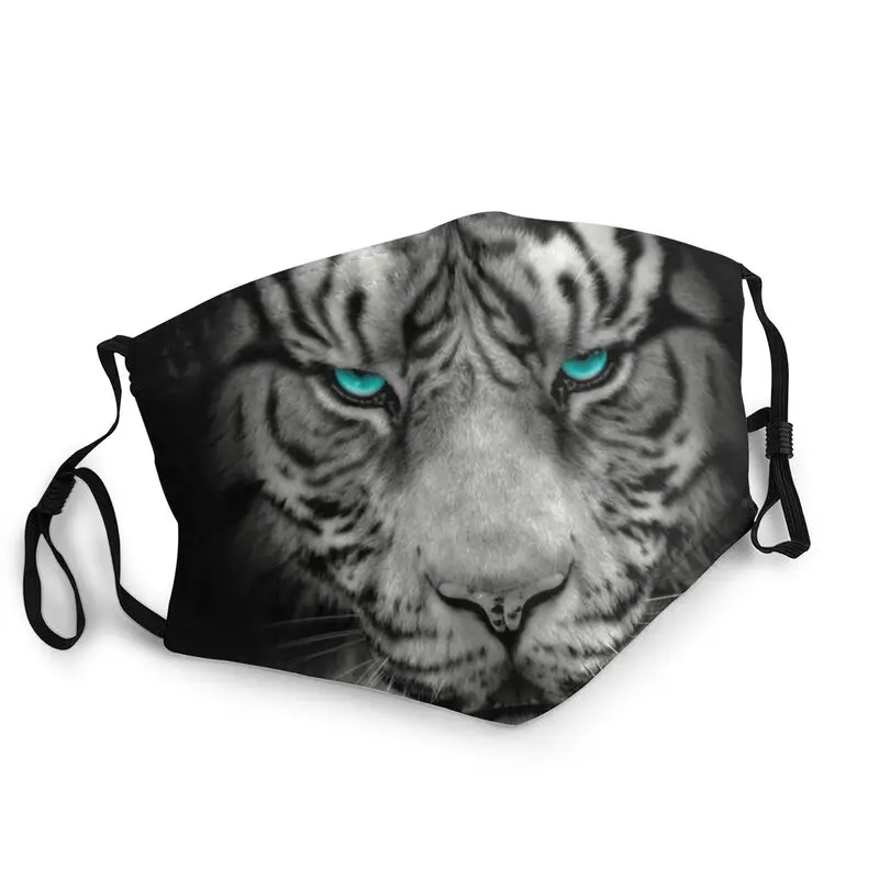 

Моющаяся 3d-маска для лица с белой тигровой головой, маска для взрослых, маска для животных, маска для мужчин и женщин, маска для защиты от смо...