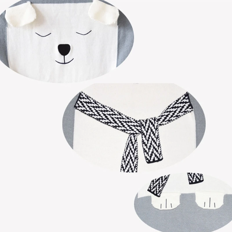 

Polar Bear Children Knitted Blanket Newborn Infant Sleeping Swaddle Wrap Sleepsack Bedding Sofa Beach Mat Photography Props
