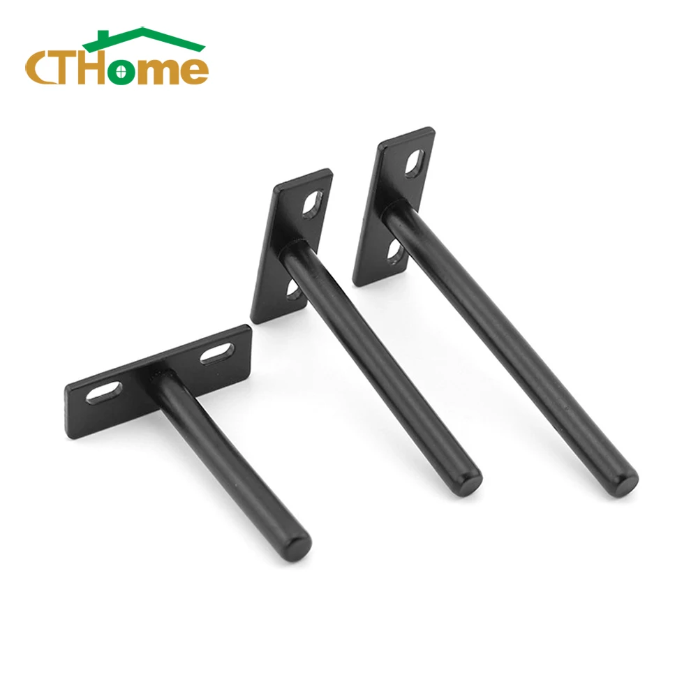 

2pc Floating Shelf Support Bracket Concealed Hidden Wall Shelf Home Furniture Hardware Support T-shape Holder Heavy Duty Bracket