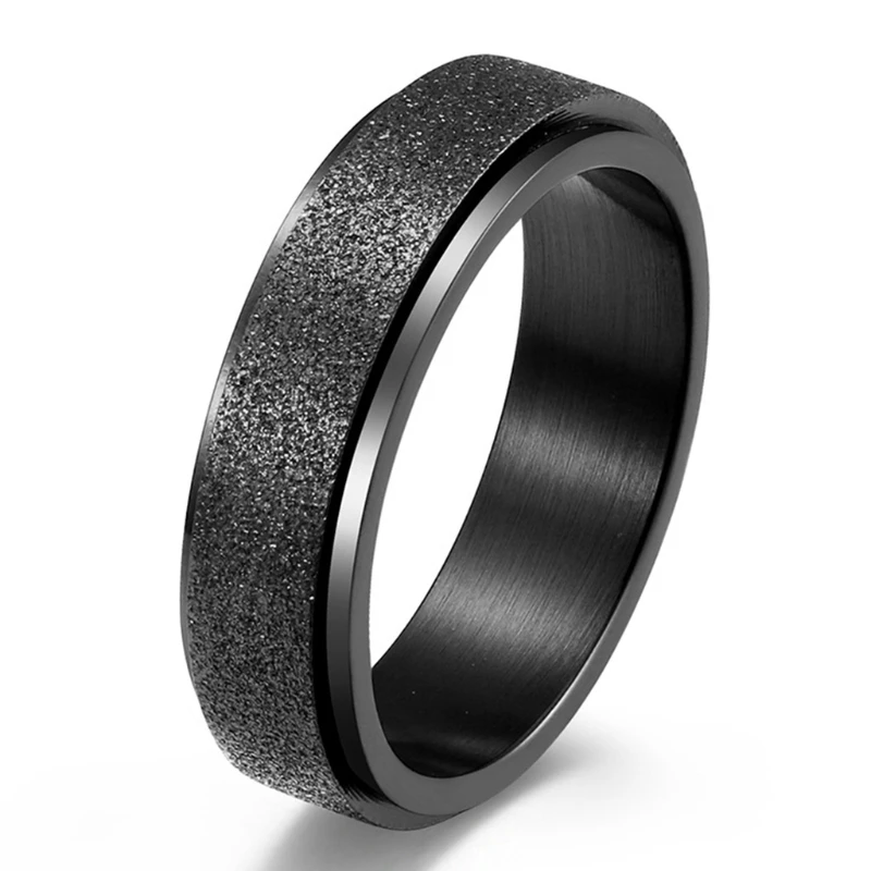 

Fashion Stainless Steel Spinner Ring Sand Blast Finish Stress Relief Adult Kids Toy H055