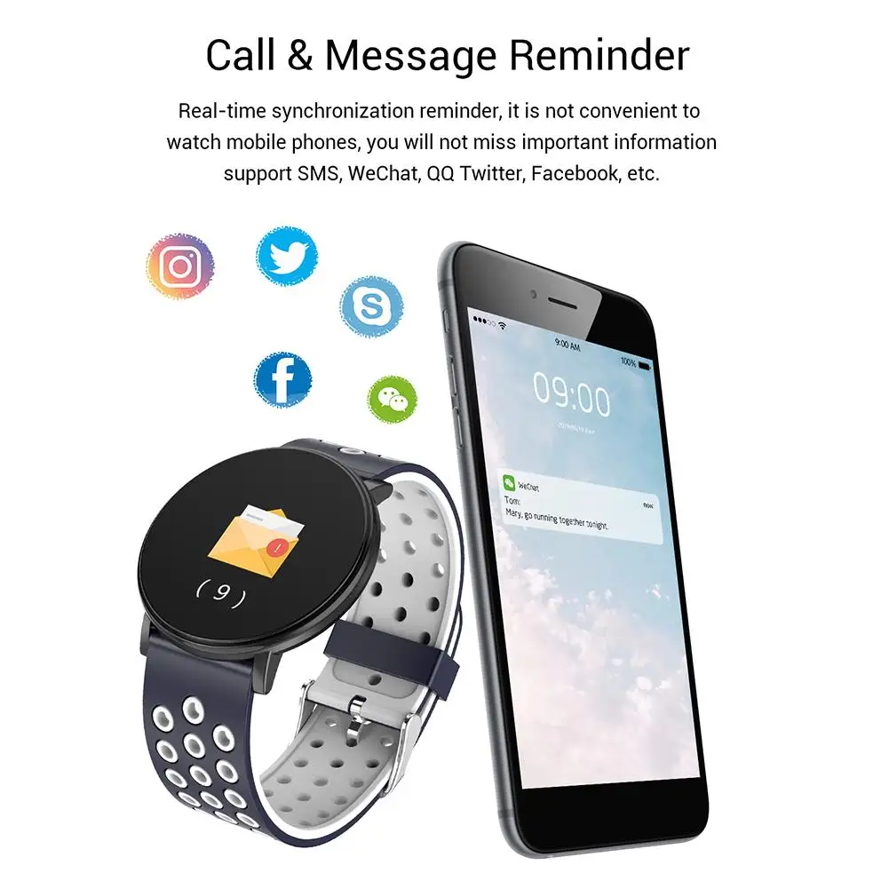 Умные часы пульсометр фитнес трекер секундомер шагомер калории спорт IP67