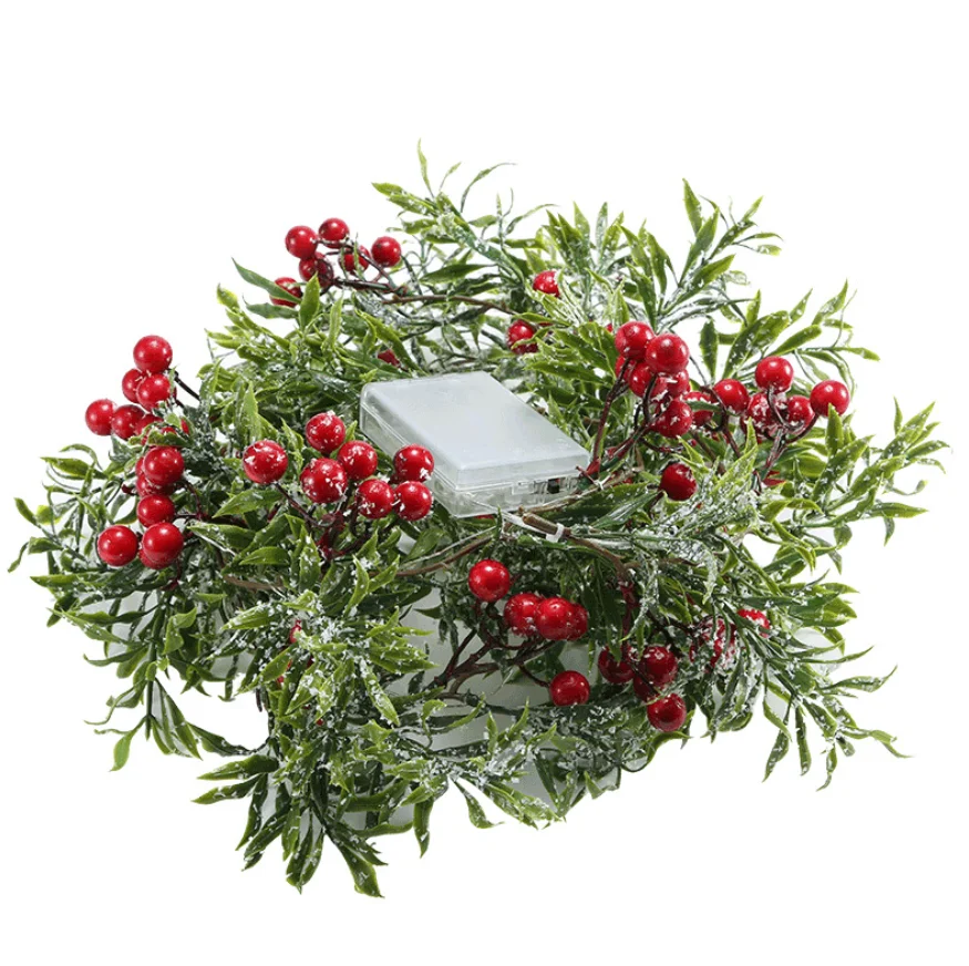 

PheiLa Christmas String Lights Fairy Garland Christmas Red Fruit Lamp Battery Operated for Christmas Winter Party Decoration