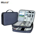 Сумка для хранения цифровых аксессуаров, двухслойные большие органайзеры, многофункциональная Водонепроницаемая нейлоновая сумка для хранения данных XA779ZC