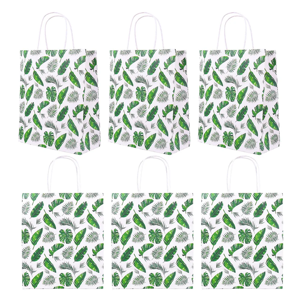 

12 Pack Turtle Leaf Paper Gift Bags,Luau Party Favor Bags Hawaiian gift bags Candy Treat Bags with Handle for Birthday,Wedding