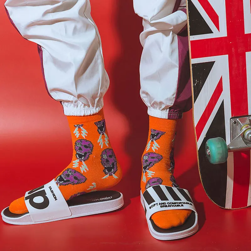 Модные носки с надписью Happy Мягкие хлопковые красивые в стиле хип хоп для