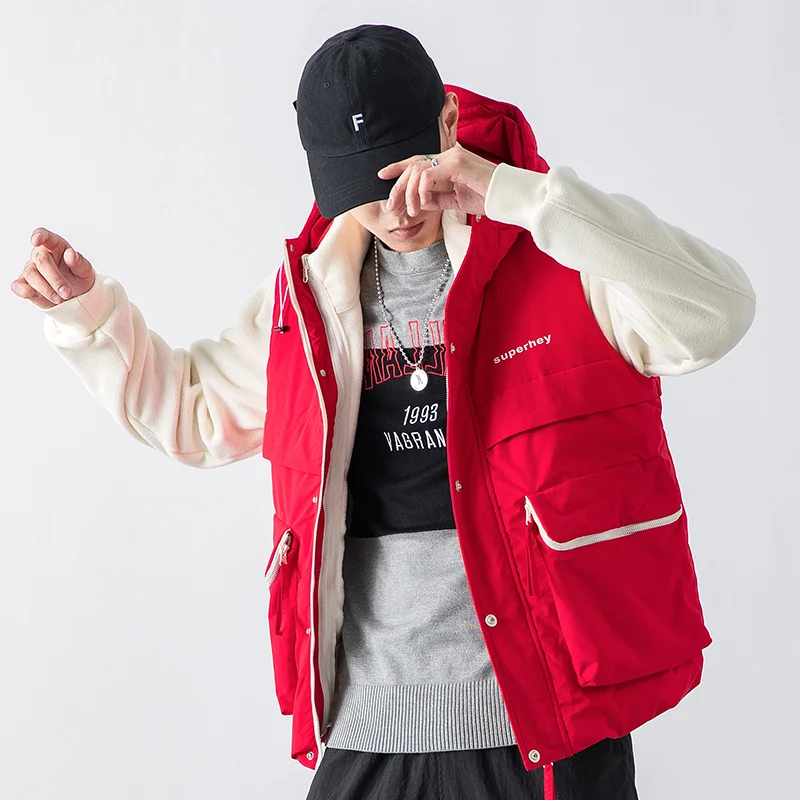 Covrlge Down Jacket Men 80 Velvet/down Jacket Two-piece Vest Men Men's Sleeveless Winter New Style Hooded Warm Down Coat MWY030