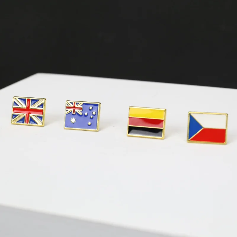 Металлическая Булавка для лацканов с национальным флагом США Австралии Китая