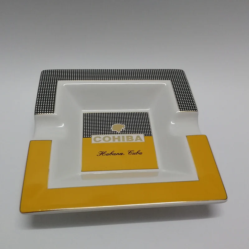 COHIBA квадратный Керамика пепельницы для сигарет 2 держатель 1 пепельно образным