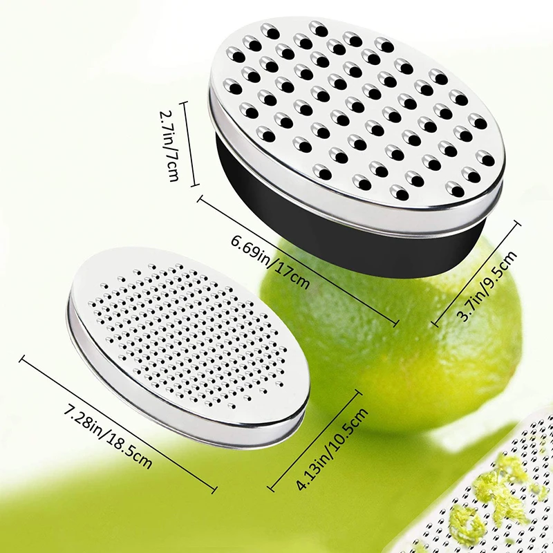 

Cheese Grater Lemon Zester with Food Storage Container and Lid Grinder Grater for Ginger & Vegetables Box Grater