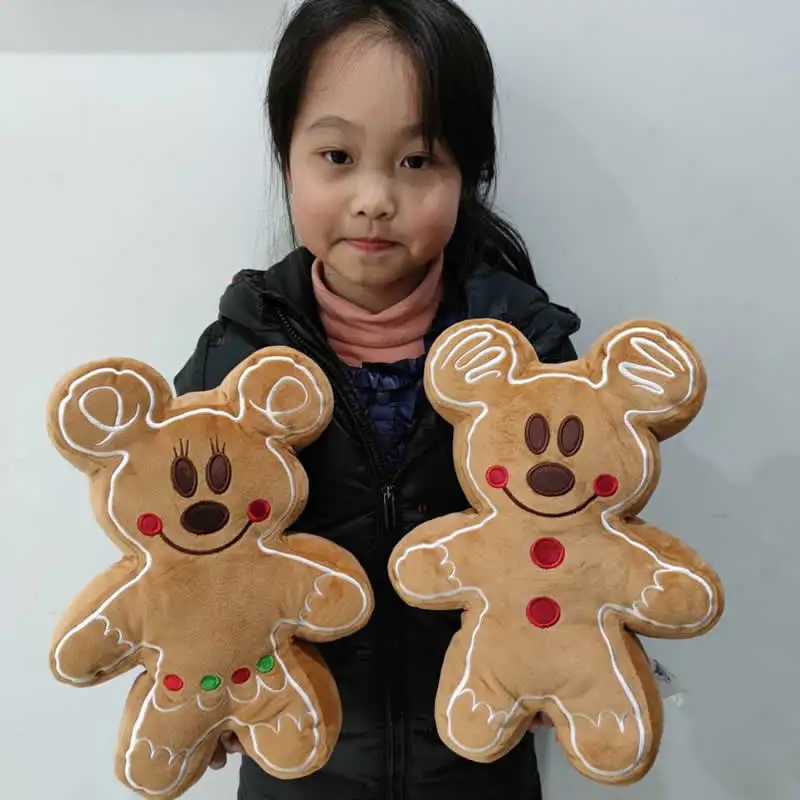 Disney-mu&ntilde;eco de dibujos animados de Mickey mouse, Minnie mouse, hombre de jengibre, juguete de peluche, regalo para ni&ntilde;os, 32cm, 2 piezas-1