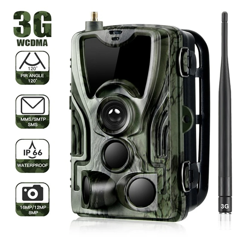 EU Plug HC-801G 3g охотничья камера 16MP gsm Trail камера SMS MMS IP66 фото ловушки 0,3 s время триггера 940nm светодиоды дикий охотник камера s chasse - Цвет: EU Plug