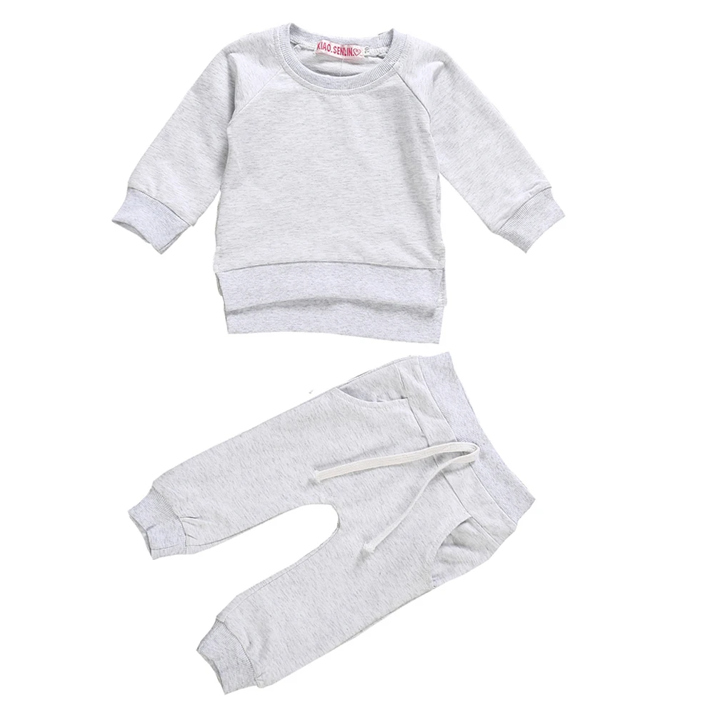 Emmababy-осенняя одежда для новорожденных мальчиков и девочек топы Комбинезон спортивный костюм штаны комплекты одежды для малышей