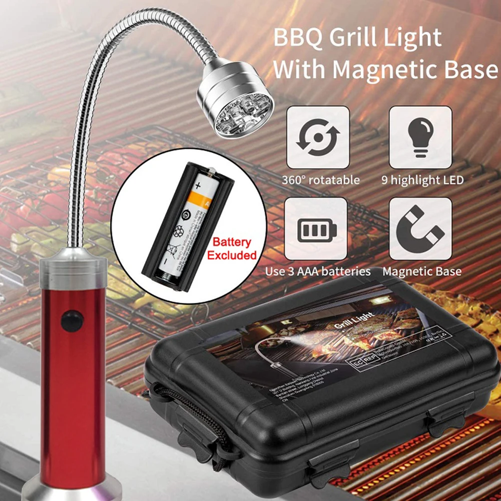 

Portable LED Grill Light Lamp 360 Degree Adjustable for BBQ Barbecue Grilling Lights Outdoor Grill Lighting Tools Emergency Ligh