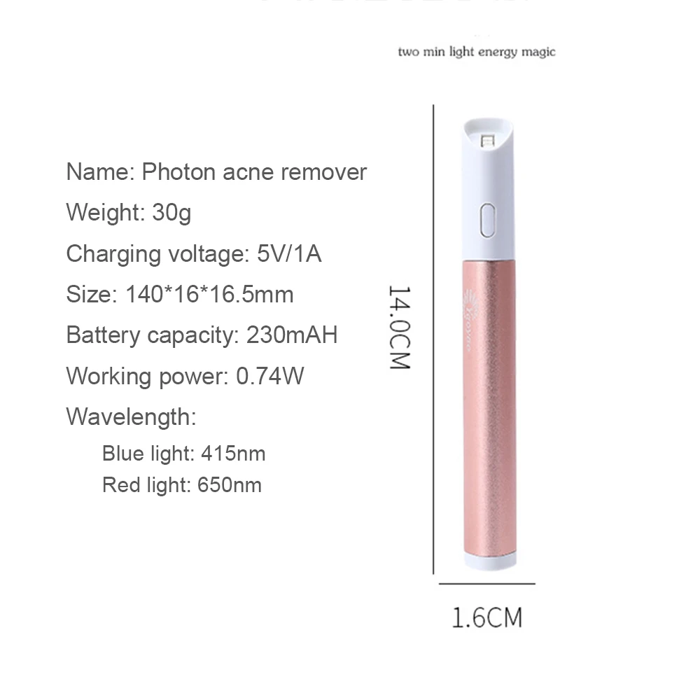 Портативный светодиодный светильник красного и синего цвета Фотон терапия акне