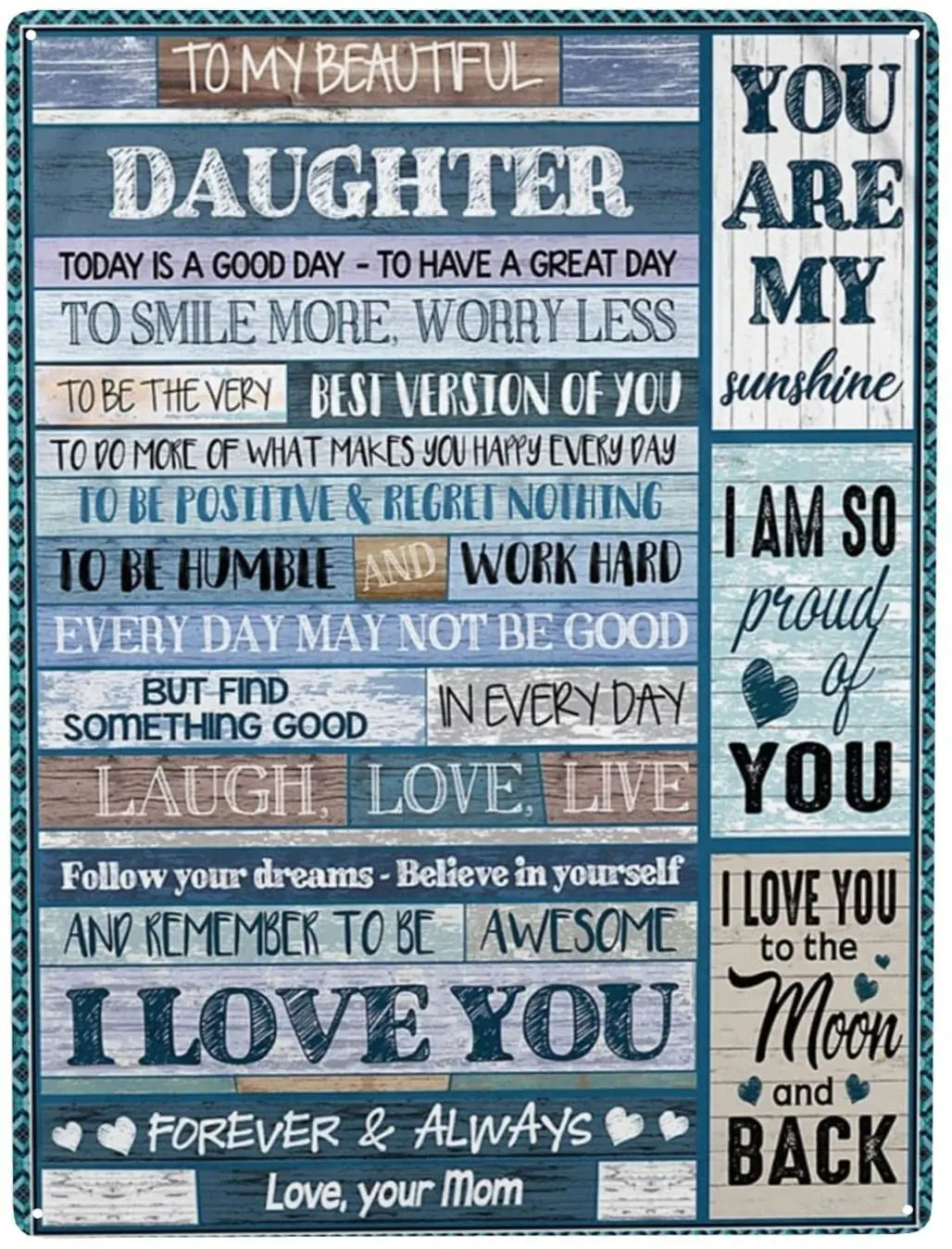 

Funny Wall Decor Metal Tin Signs To My Daughter Vintage Retro Design Paintings Wall Art Decoration