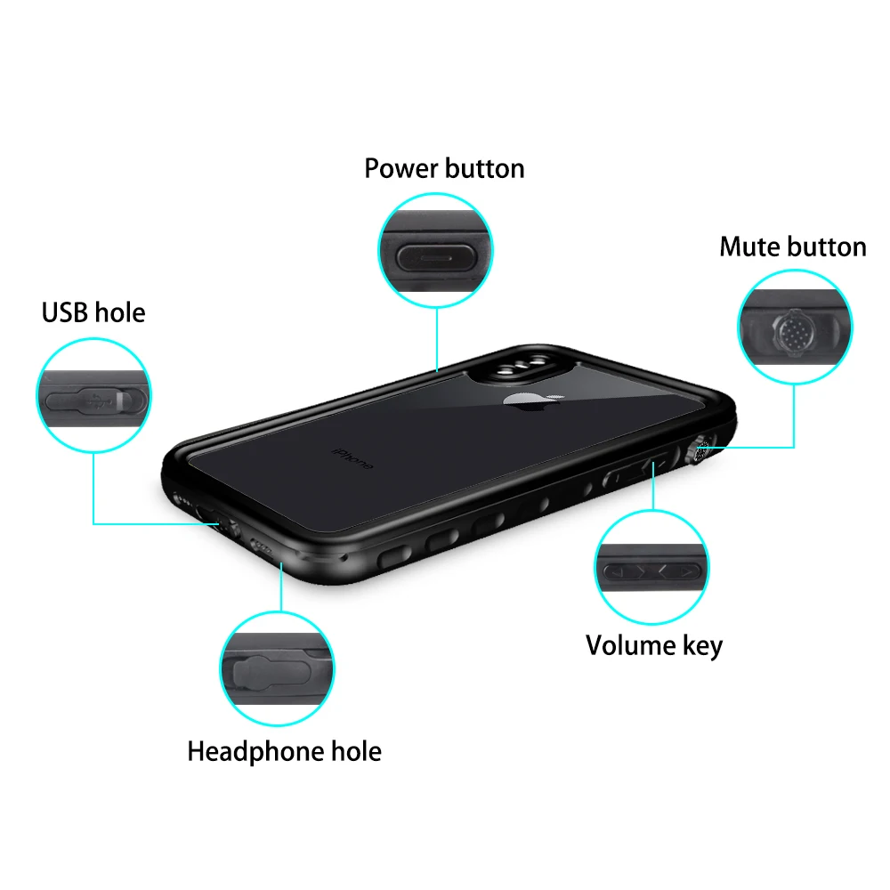 IP68 реальные Водонепроницаемый чехол для iPhone X XR XS Max 8 7 Plus 6 S под воду с аквалангом