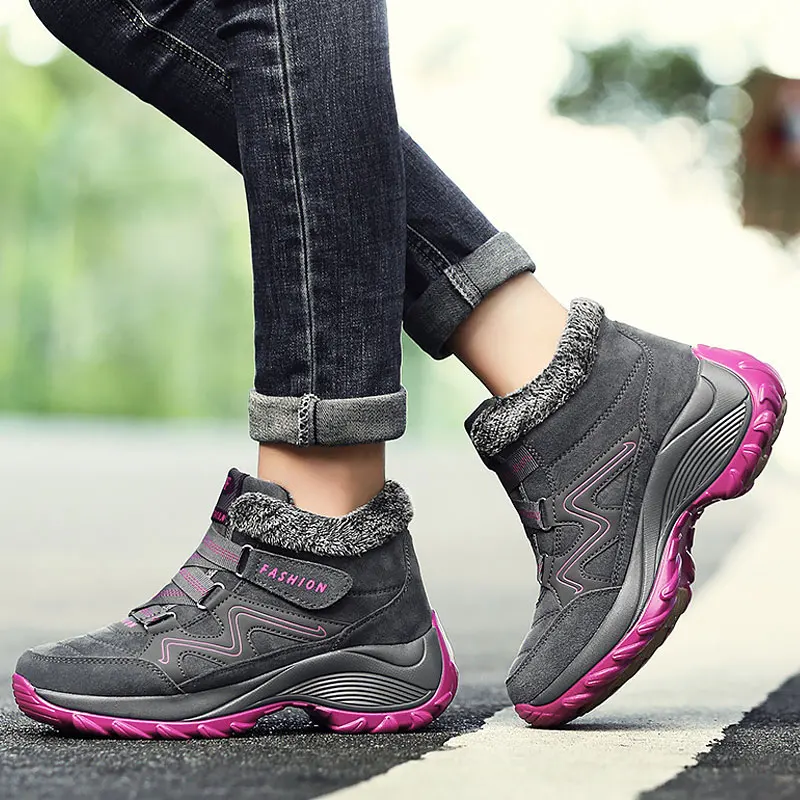 Зимние женские ботинки Теплые ботильоны с эффектом пуш ап 2020 женская обувь на