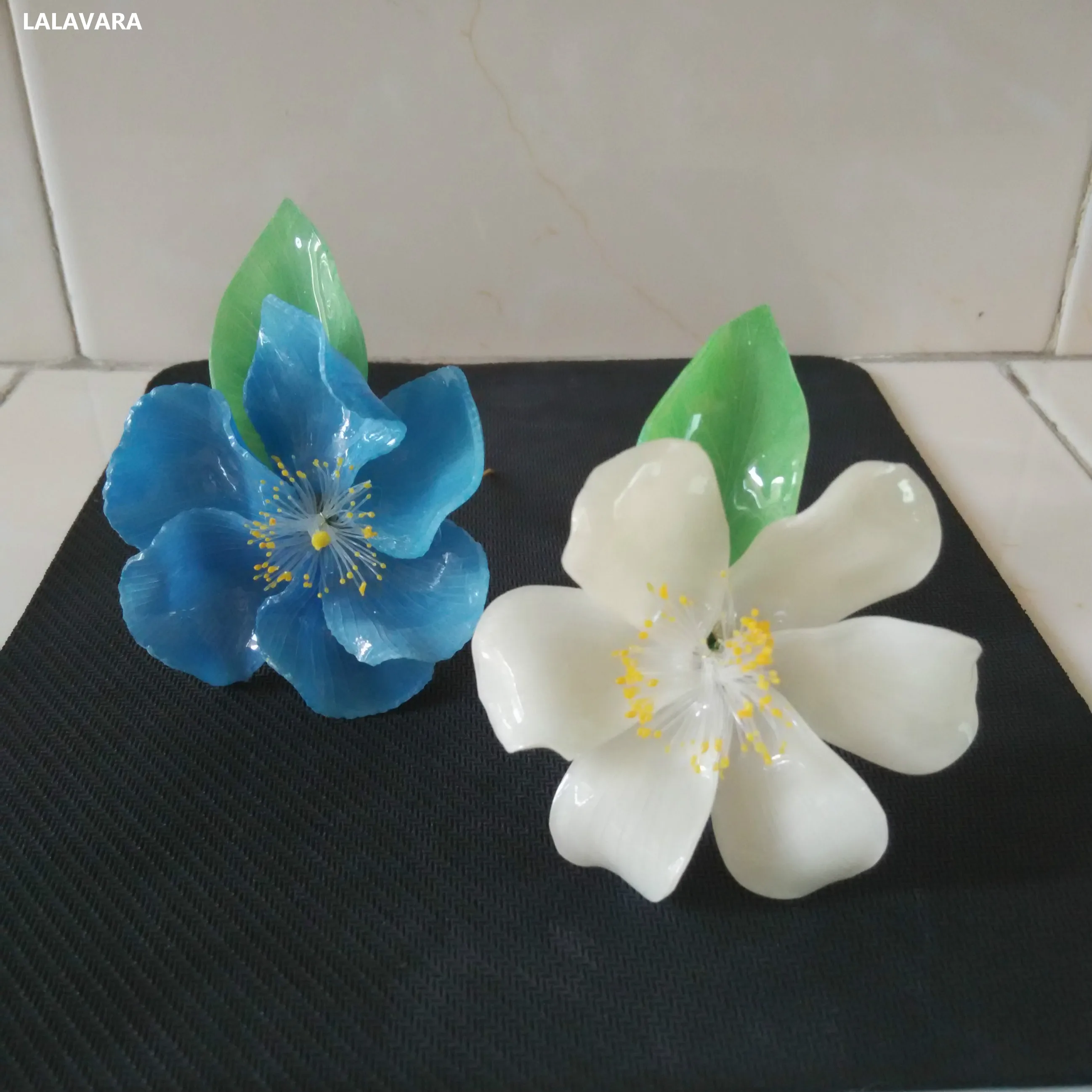 LALAVARA изготовление под заказ с голубыми цветами заколки для волос свадебные