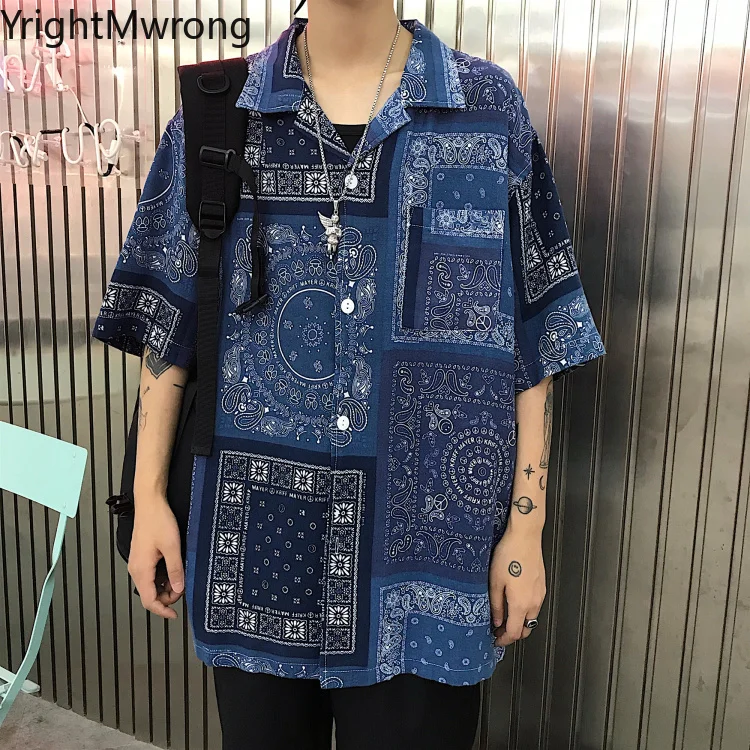 Размера плюс в винтажном стиле бандана свободные уличная блузка хараджуку