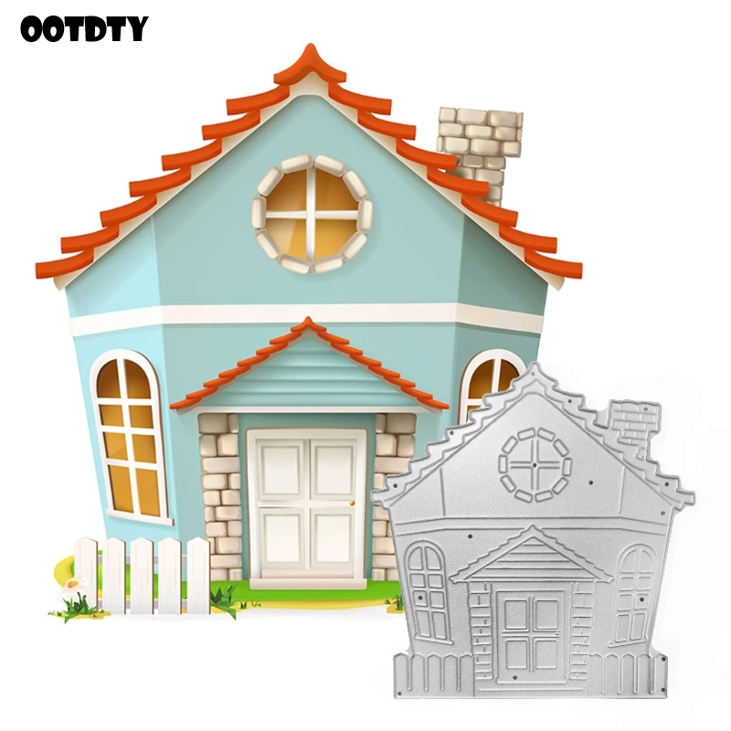 

House Drawbridge Metal Cutting Dies Stencil Scrapbooking DIY Album Stamp Paper Card Embossing Decor Craft New Dies for 2021