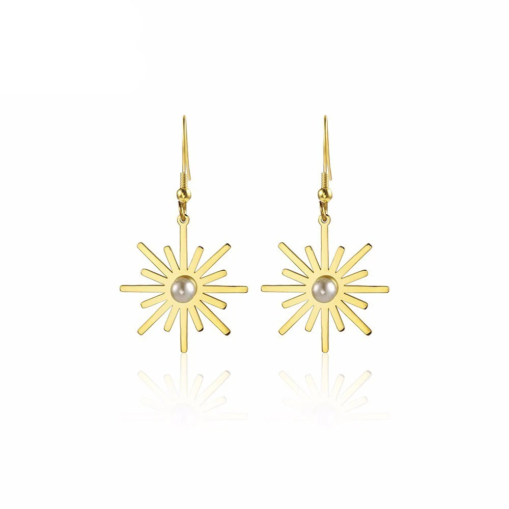 Женские серьги подвески RIR из нержавеющей стали с ослепительным солнечным