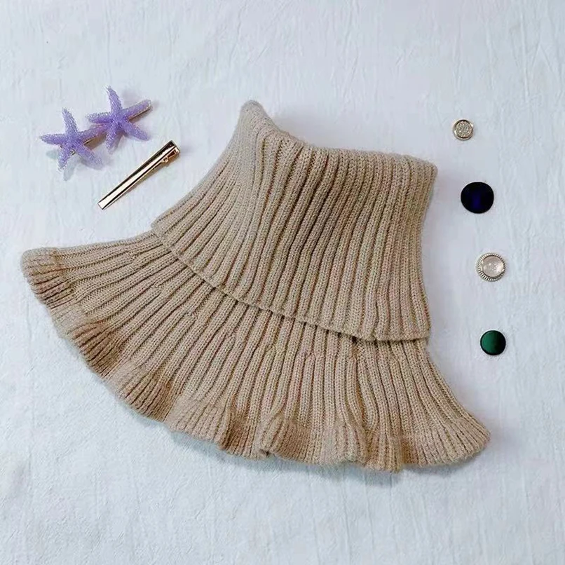 Трикотажный однотонный ложный воротник для женщин теплая водолазка женская