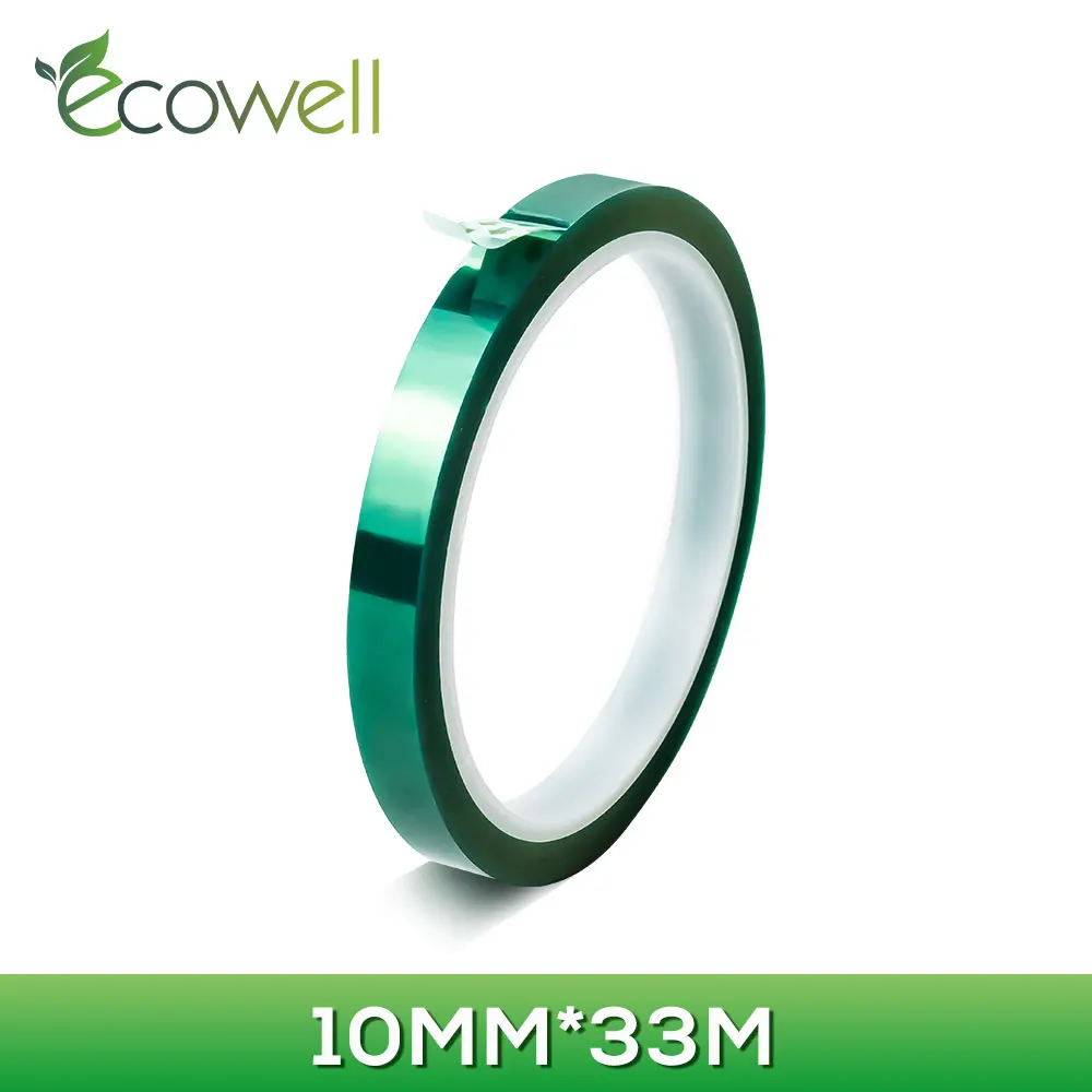 

Зеленая ПЭТ лента Ecowell 10 мм * 33 м, термостойкая лента для защиты печатных плат