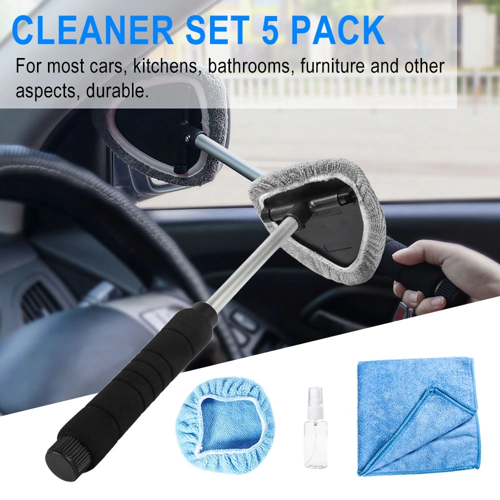 

1 Набор телескопическая окна Стекло автомобиля для чистки лобового стекла Щетка Для Очистки из микрофибры Окна Скребок ячеистой сети/туман...