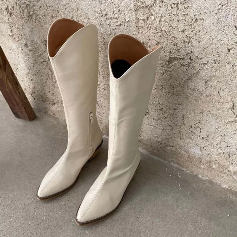 

Women Boots PU Leather Low Heel Zipper Riding,Equestrain Boots Women Knight Boots Pointed Toe Knee-high Western Boots Shoes