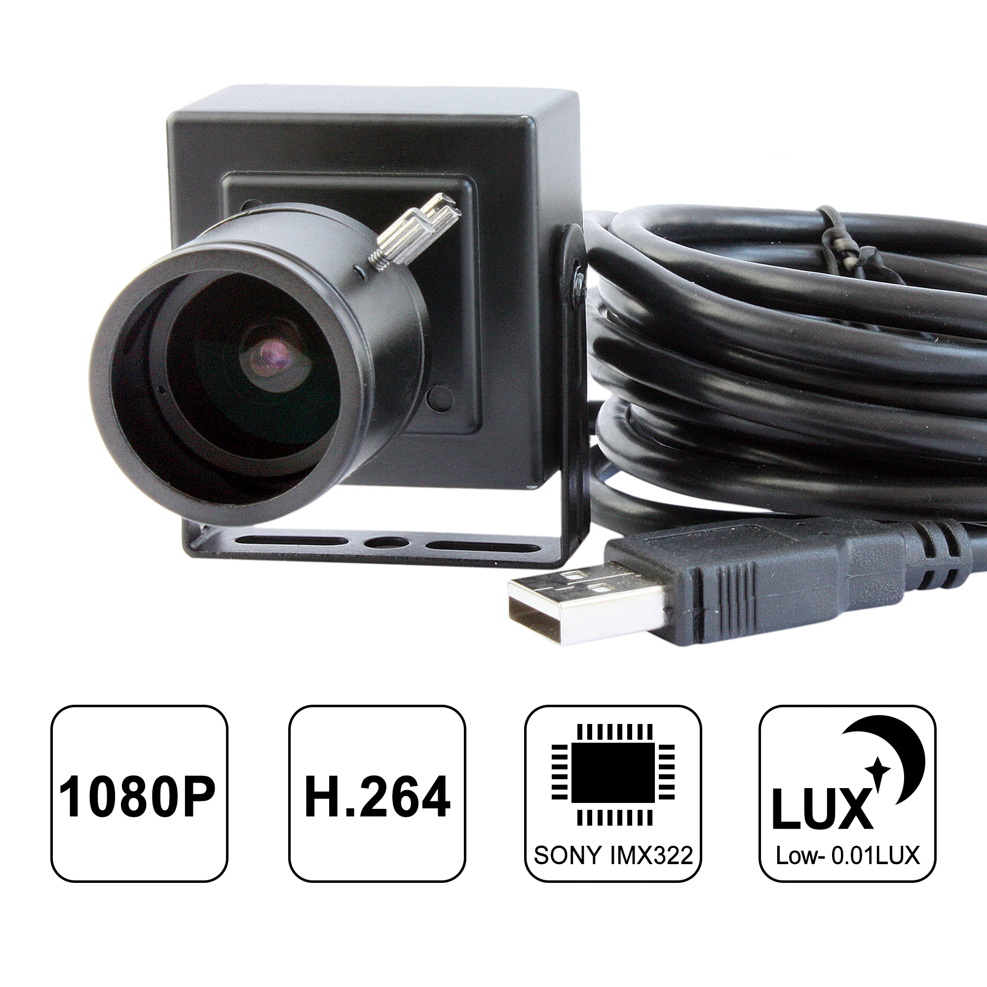 M12 ручной светильник Vari Focus Star с низким освещением 2MP 1080P SONY IMX322 веб камера UVC Plug Play