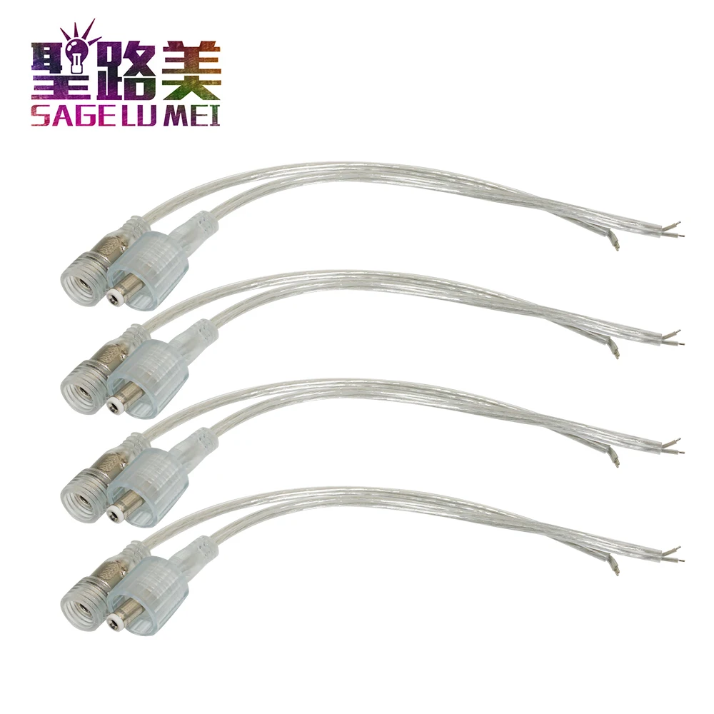 5 шт./лот светодиодные ленты DC штекер-гнездо водонепроницаемый кабель