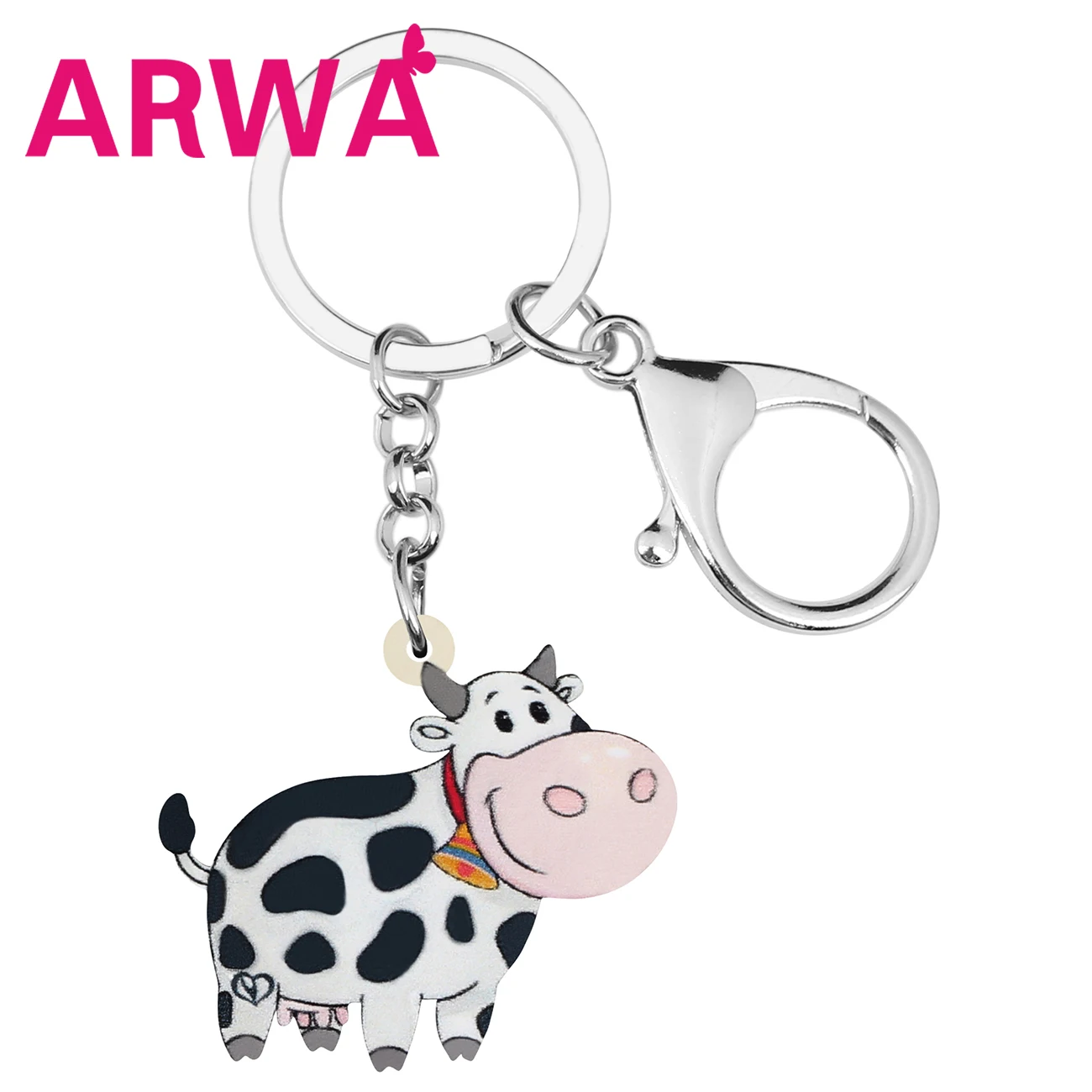 Bonsny акриловые аниме молочный скот корова брелки животные для женщин девушек