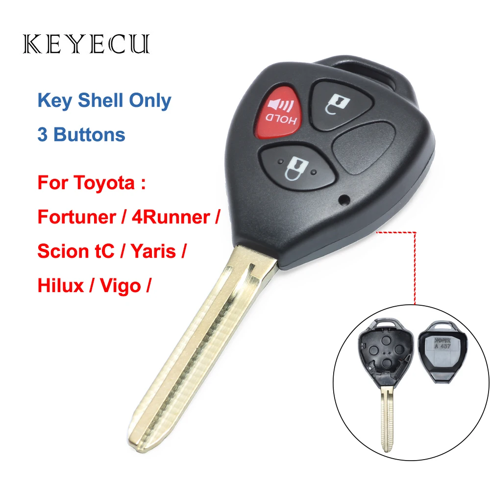 Keyecu 3 кнопки дистанционного управления автомобильный ключ оболочка чехол для Toyota