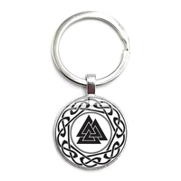 nordic viking time glass cabochon pendant keychain pendant keychain jewelry gift wholesale