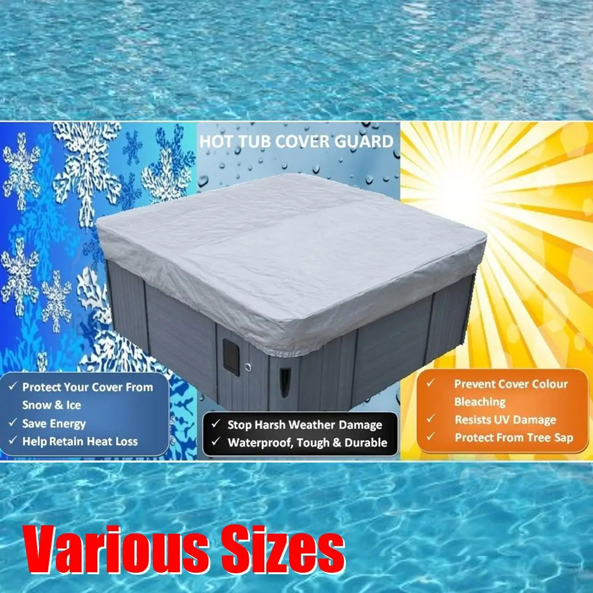 

Multi Sizes Universal Spa Tub Cover Hotspring Cover Cap Cubierta Protector Jacuzzis Hotspring Spa Cubrir Cubierta Weather Guard