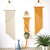 room decoration hand woven bohemian fringed cotton rope tapestry lace woven hand made art cotton rope tassels hand woven tassels