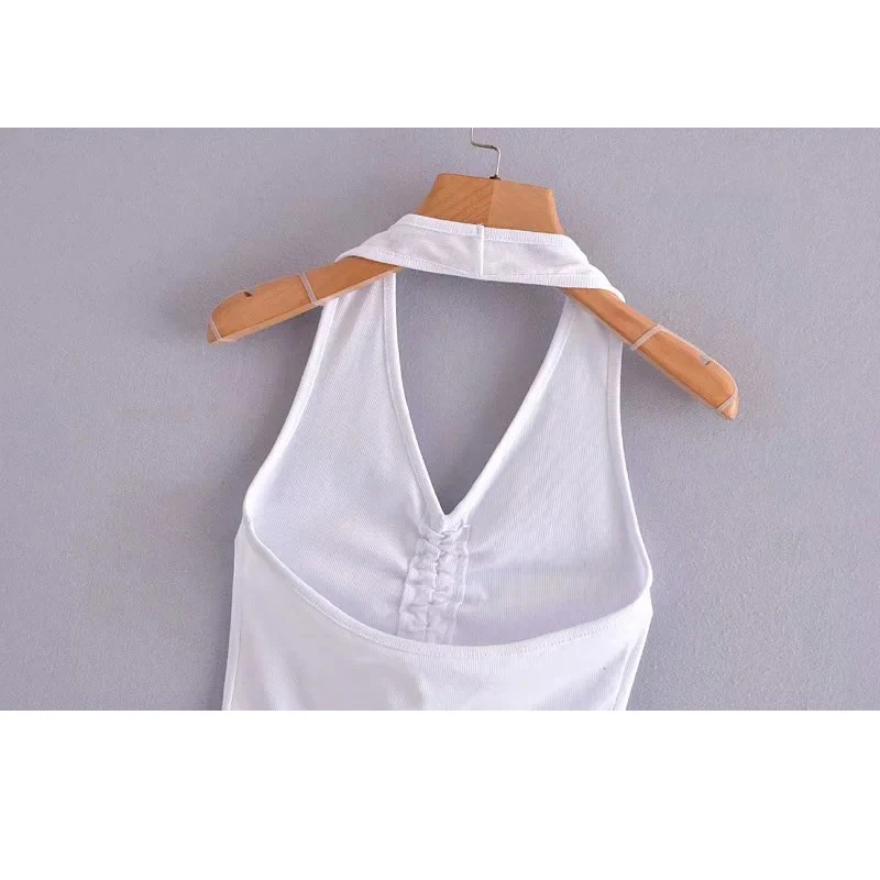 

Neck vest sling summer women V-neck chest pleated neck sexy slim body style neck vest girl