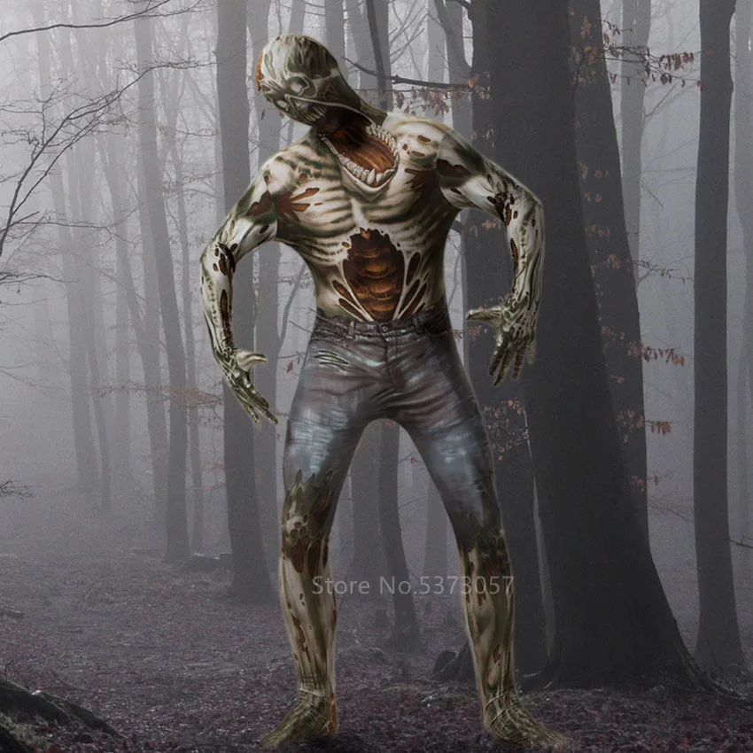 Хэллоуин унисекс страшный аниме косплей костюм комбинезон карнавальный