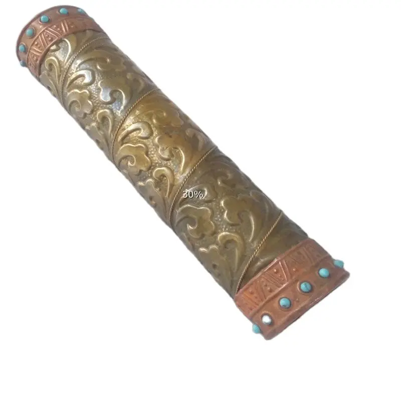 Древний ручной медные инкрустированные Бирюзовый бисер Калейдоскоп Коллекция