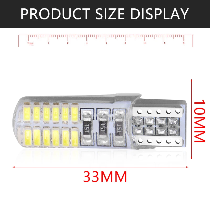 10 шт. Автомобильные светодиодные лампы T10 w5w 24smd Canbus автомобисветильник