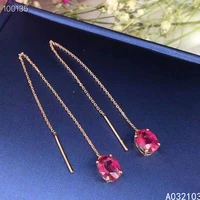 kjjeaxcmy fine jewelry 925 sterling silver inlaid natural ruby girls luxurious simple ear line eardrop support test