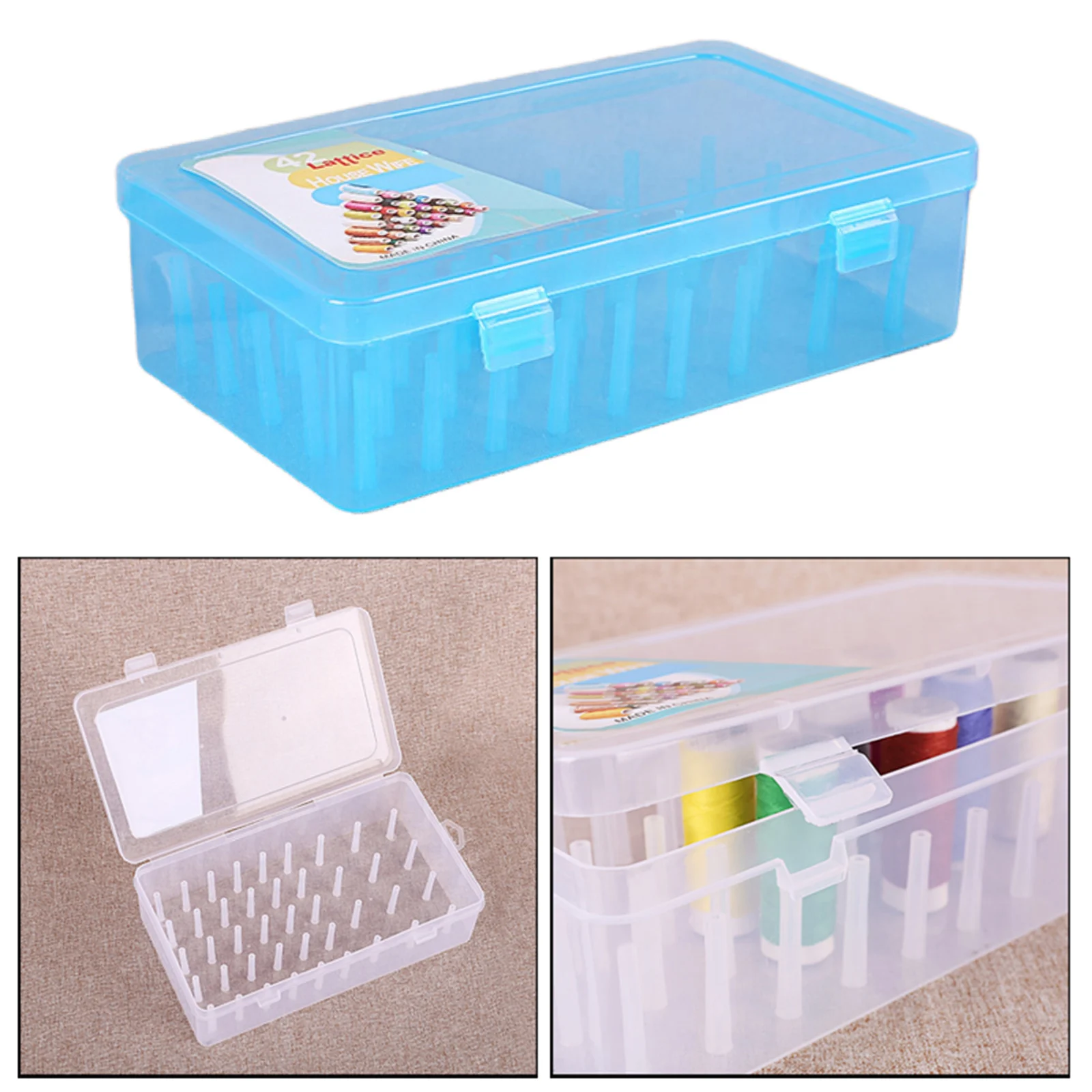 

Empty Sewing Thread Storage Box Case Holder Embroidery Spools Organizer Tray