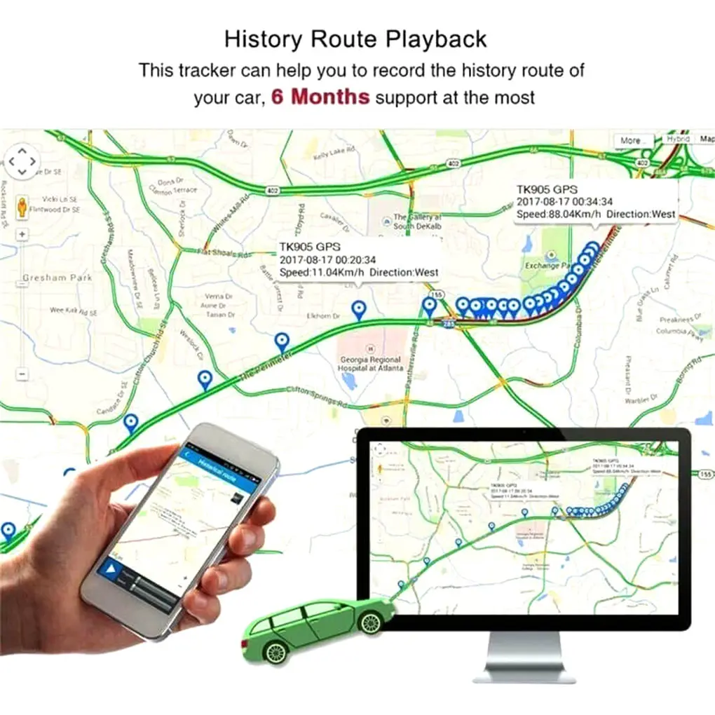 Мини Plug & Play OBD GPS трекер автомобиля GSM OBDII устройства слежения OBD2 16 контактный