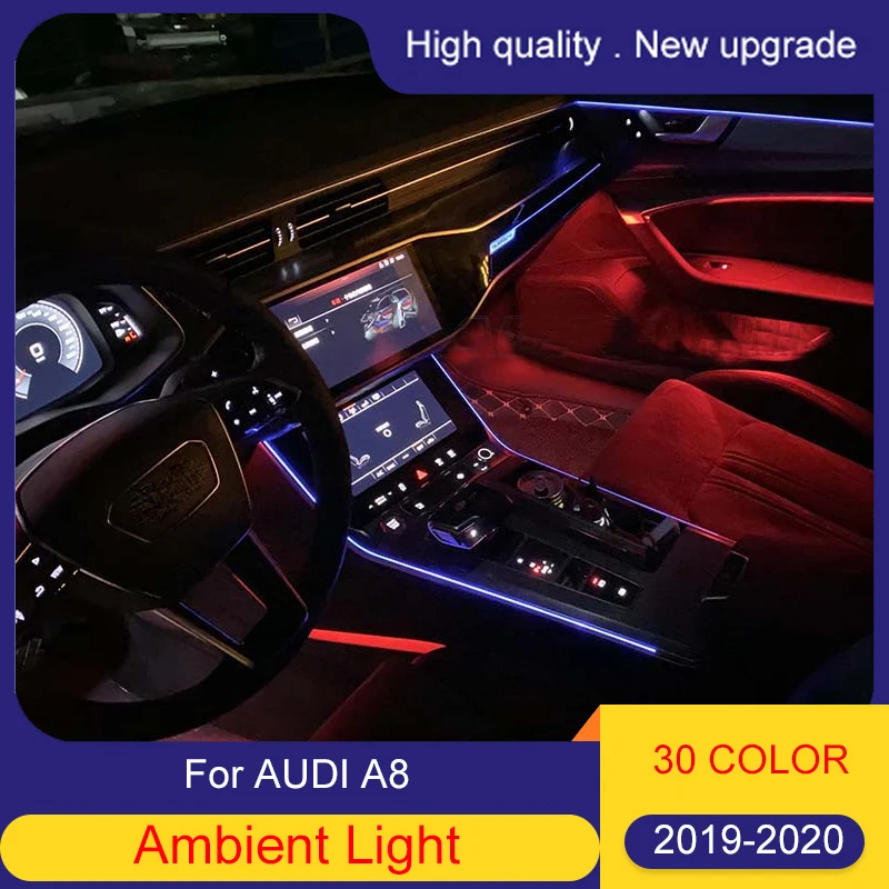 

30 /21 Цвет светодиодный окружающей среды светильник лампа для Audi A8 D5 2019-2020 для естественного освещения светильник s для C7/PA A6L/A7 интерьер атмос...