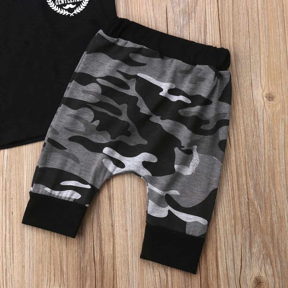 Newborn Toddler Kids Baby Boy Summer Clothes Hooded T-shirt Tops Harem Camo Pants 2Pcs Sets Casual Outfits 0-4T |